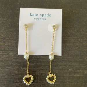Kate Spade New York Shining Spade Pearl Linear Drop Earrings NWOT ❗️Sale❗️